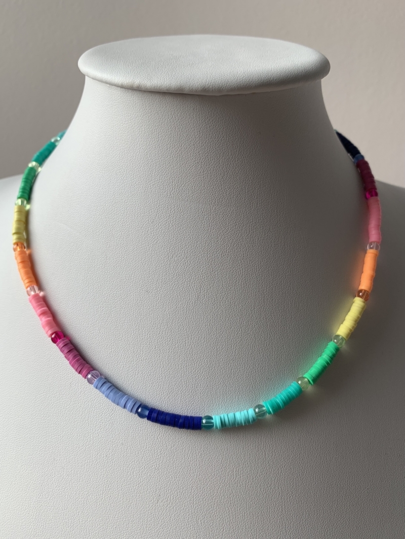 Mikabe - Colar Rainbow Murano e Fimo - Mk069