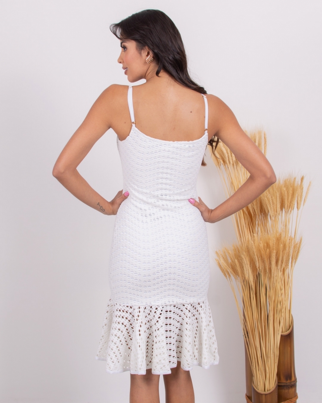 Miss Misses - Vestido Miss Misses alça barra sino Off White - 10012421