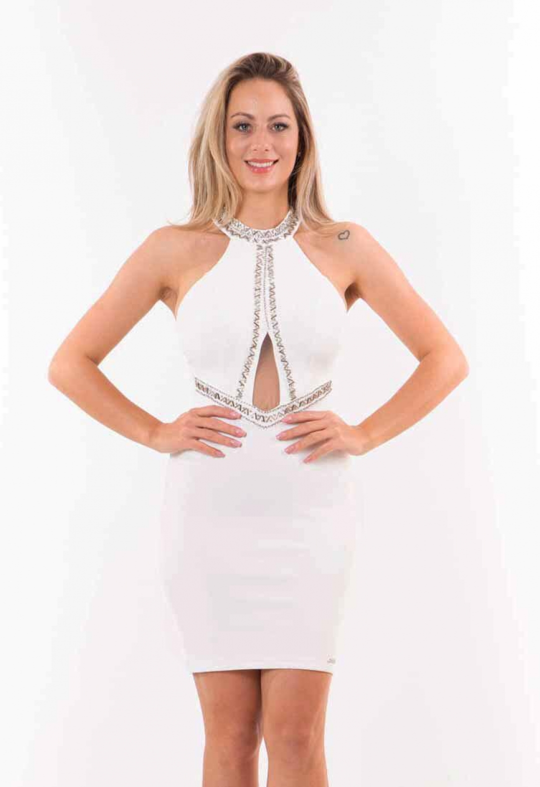 Limone - Vestido Limone Modas detalhes pedras OffWhite - 10002900