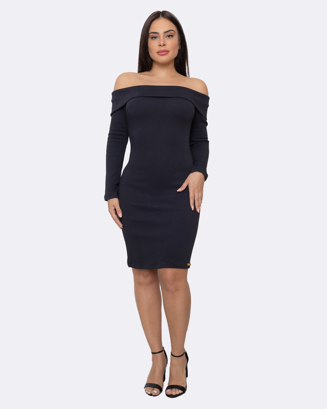 Limone - Dress LimoneTubinho shoulder to shoulder long sleeve Black - 10012096