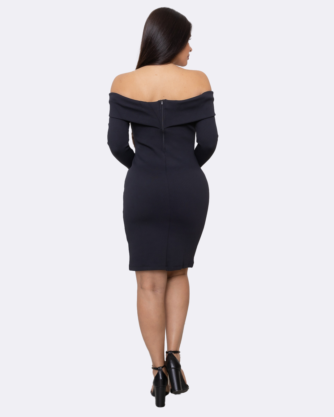 Limone - Dress LimoneTubinho shoulder to shoulder long sleeve Black - 10012096