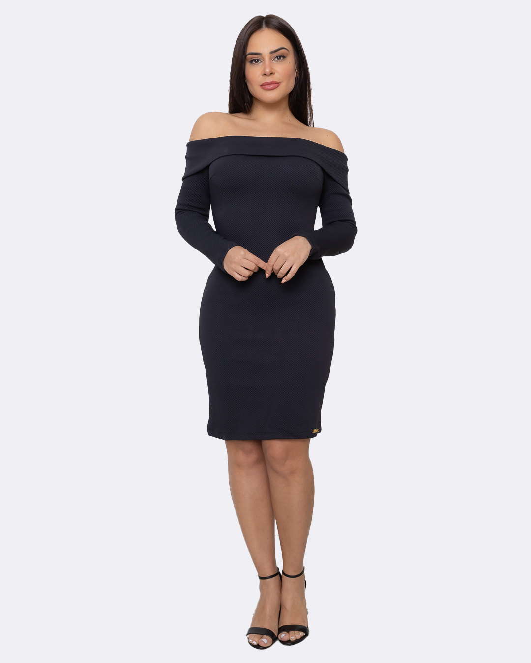 Limone - Dress LimoneTubinho shoulder to shoulder long sleeve Black - 10012096