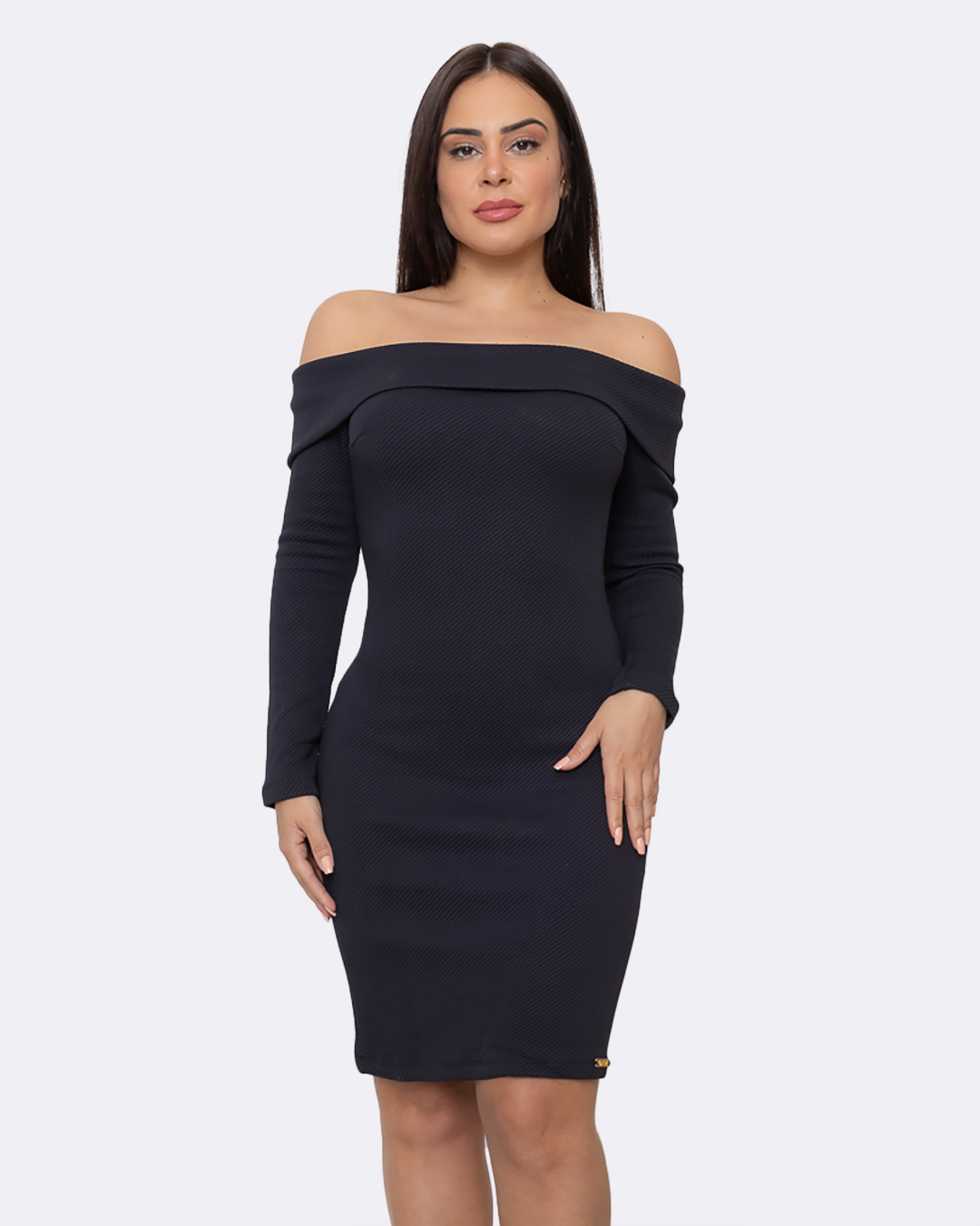 Limone - Dress LimoneTubinho shoulder to shoulder long sleeve Black - 10012096