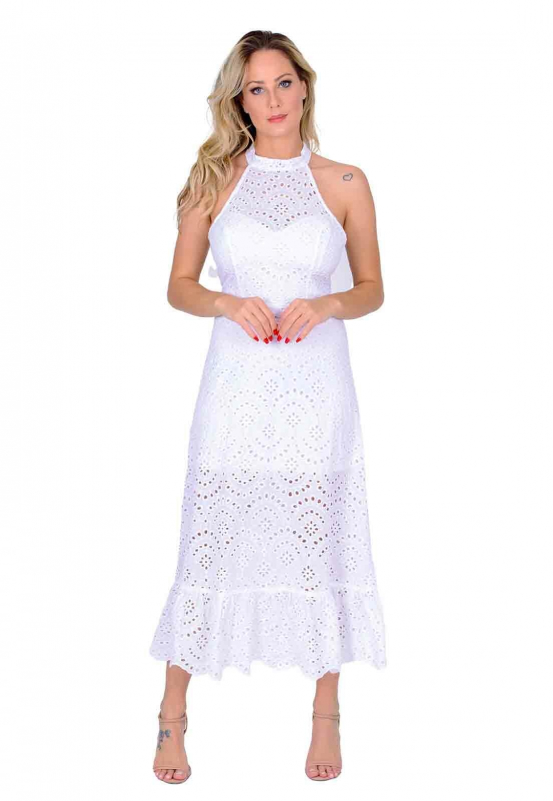 Ave Rara - Vestido ave rara longuete renda OffWhite - 10012571