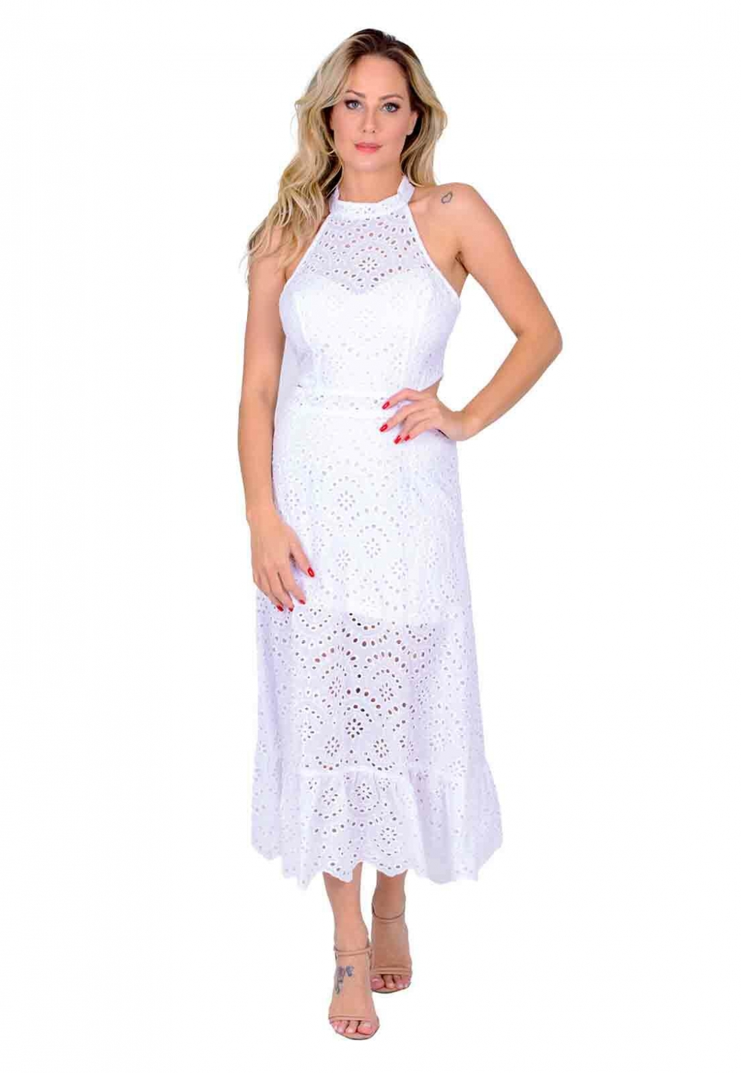 Ave Rara - Vestido ave rara longuete renda OffWhite - 10012571