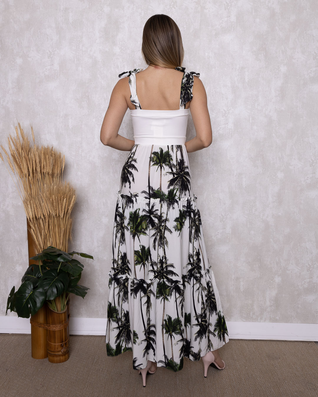 Miss Misses - Long Misses Dress with Plain OffWhite Print detail - 1001464