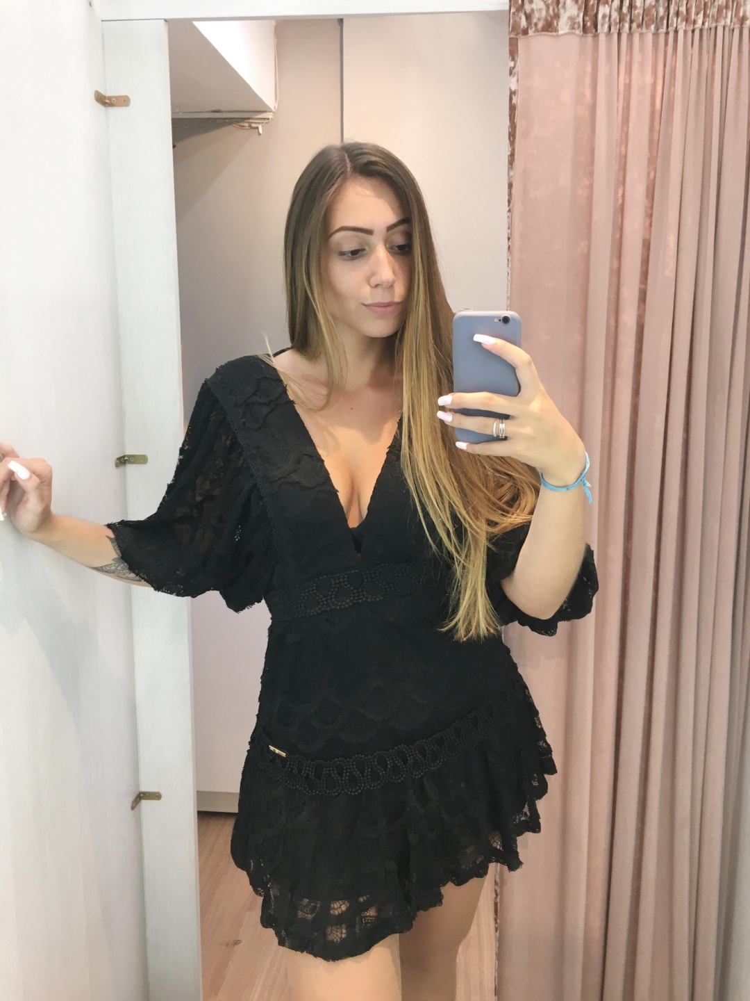 Limone - Vestido Limone Rodado de renda Preto - 10011551