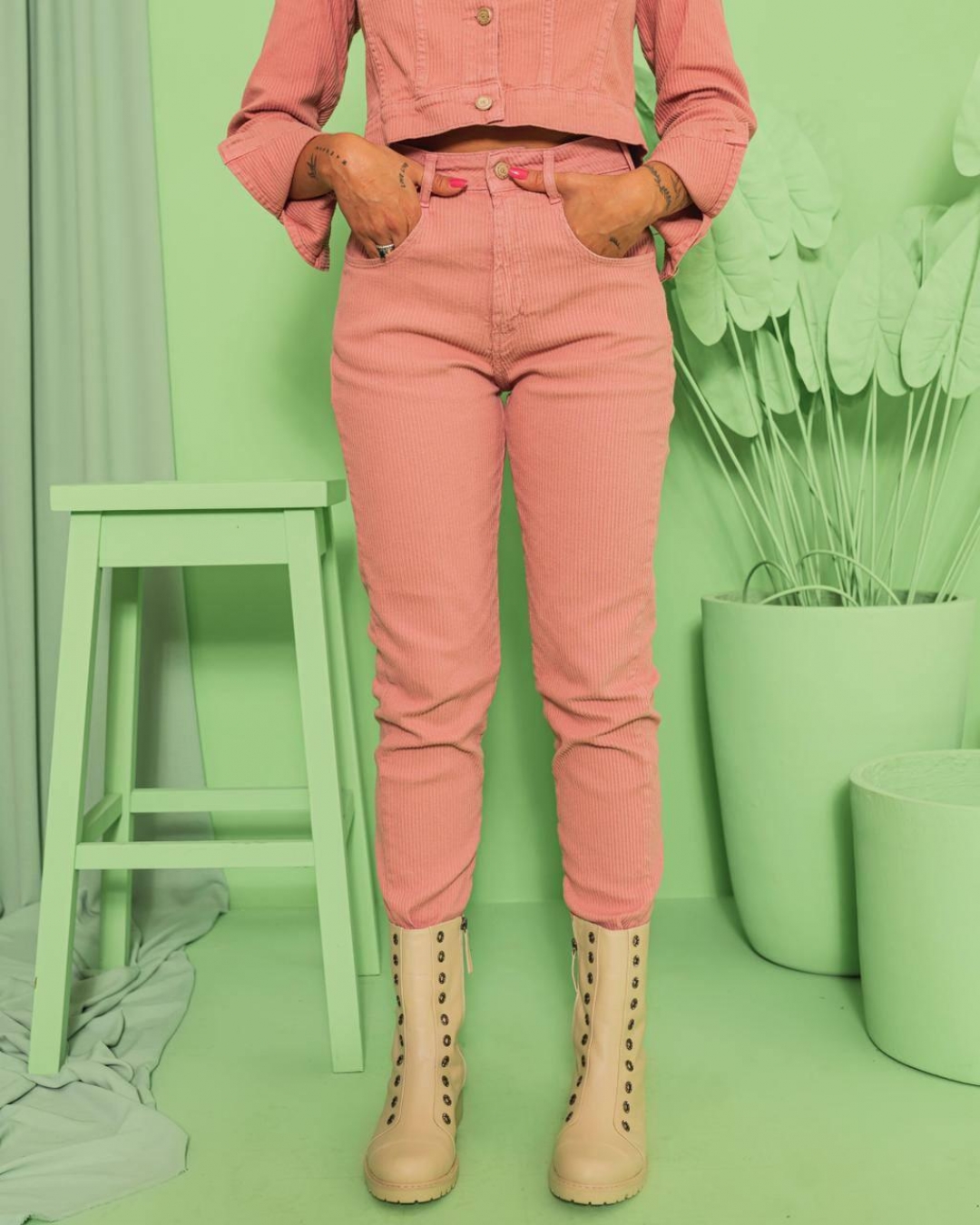 Alcance Jeans - Pants reach jeans mom pink vest - 1002877