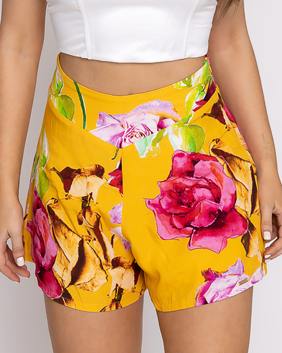 Limone - Yellow Floral Lemon Shorts - 10003033