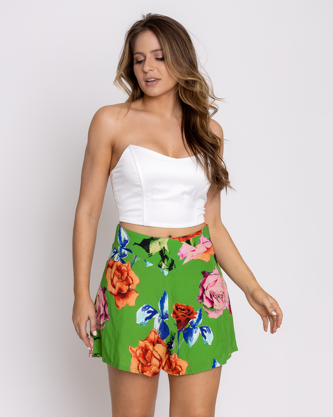 Limone - Green Floral Lemon Shorts - 10003030