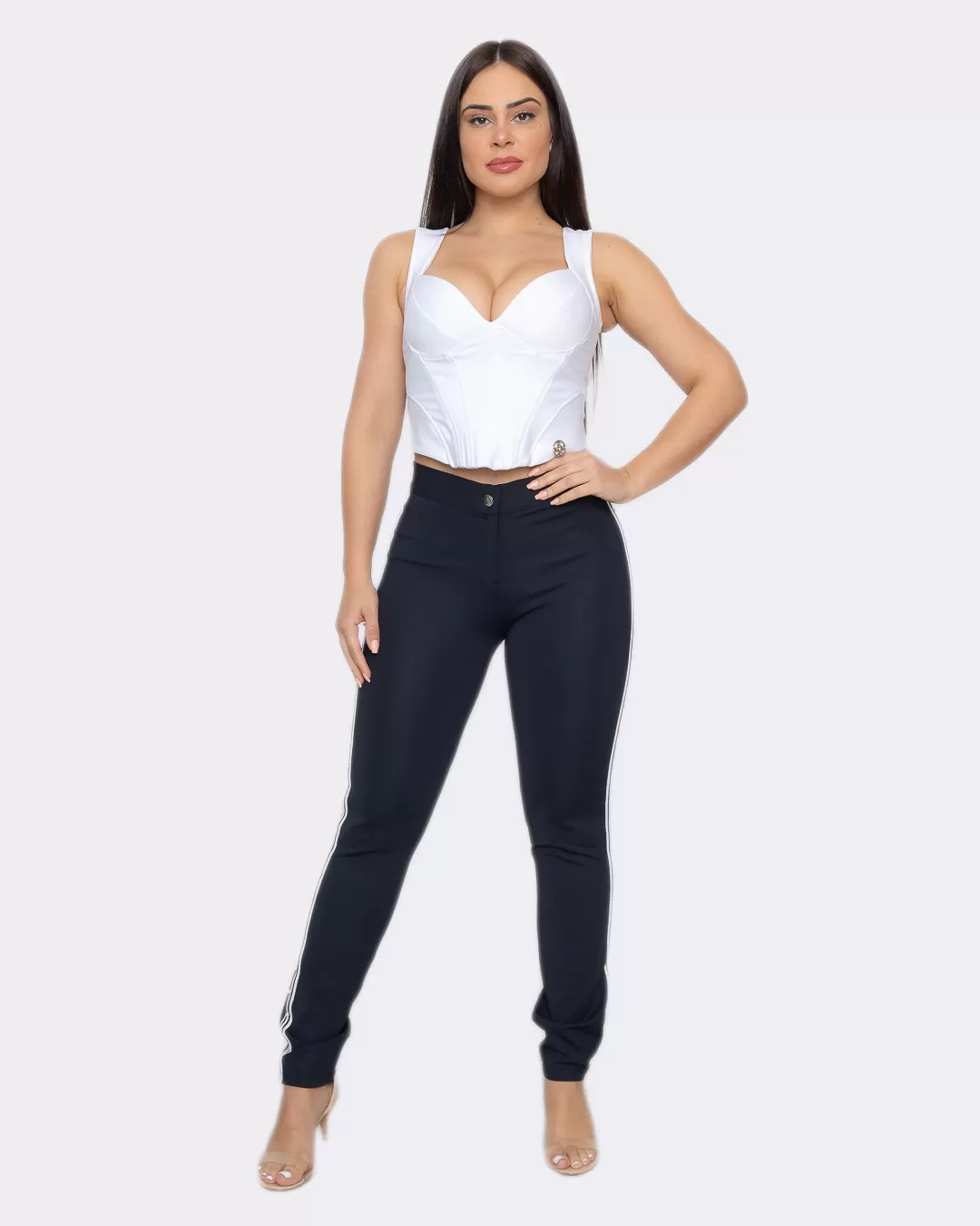 Miss Misses - Calça Miss Misses detalhe lateral Preto - 10006862