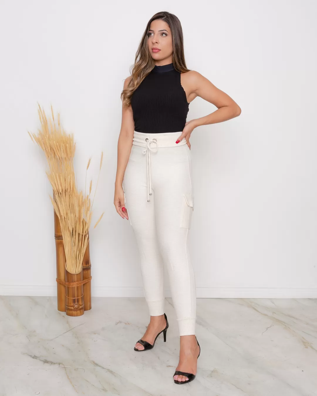 Miss Misses - Calça Miss Misses detalhe laterais OffWhite - 10010062