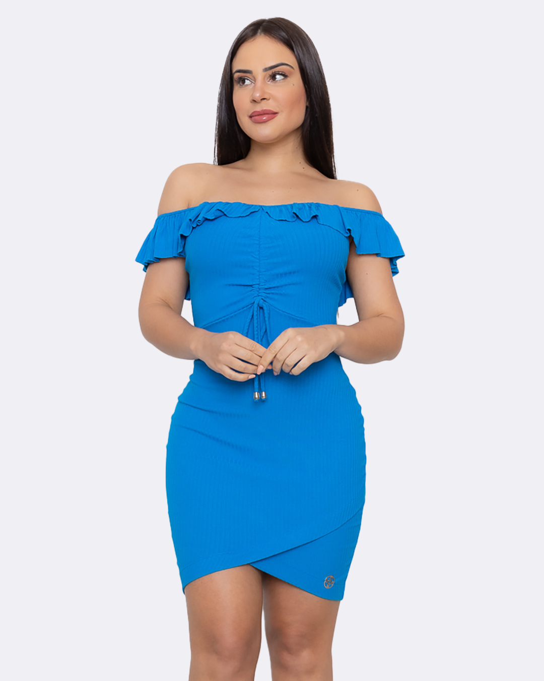 Miss Misses - Misses dress with blue ruffles - 10010650