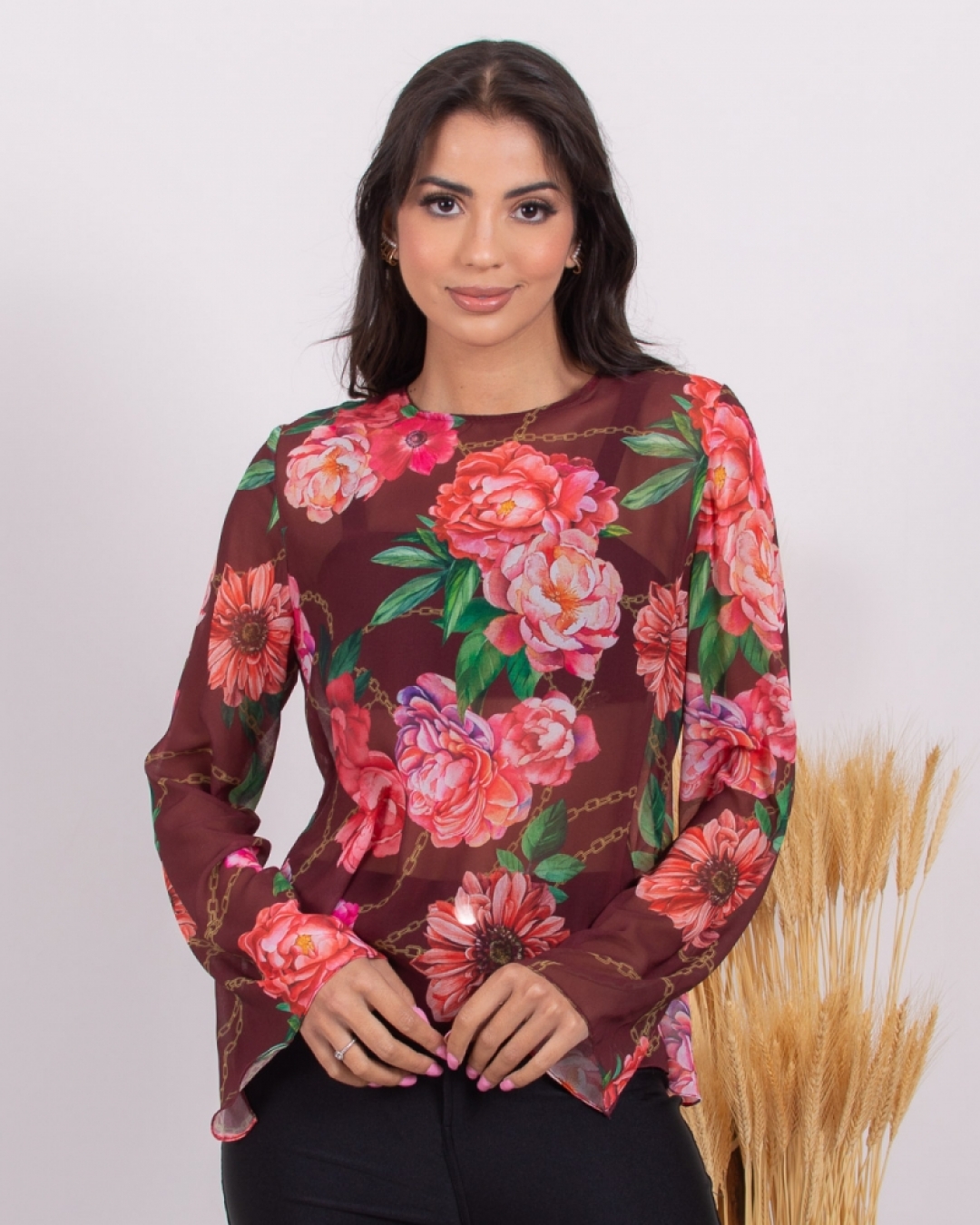 Miss Misses - Blusa Miss Misses Est M/Longa Bordo - 10010597