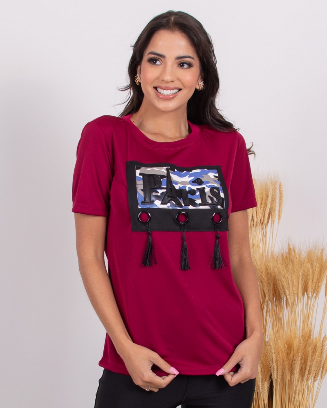 Miss Misses - Blusa Miss Misses com franja Bordo - 10010551