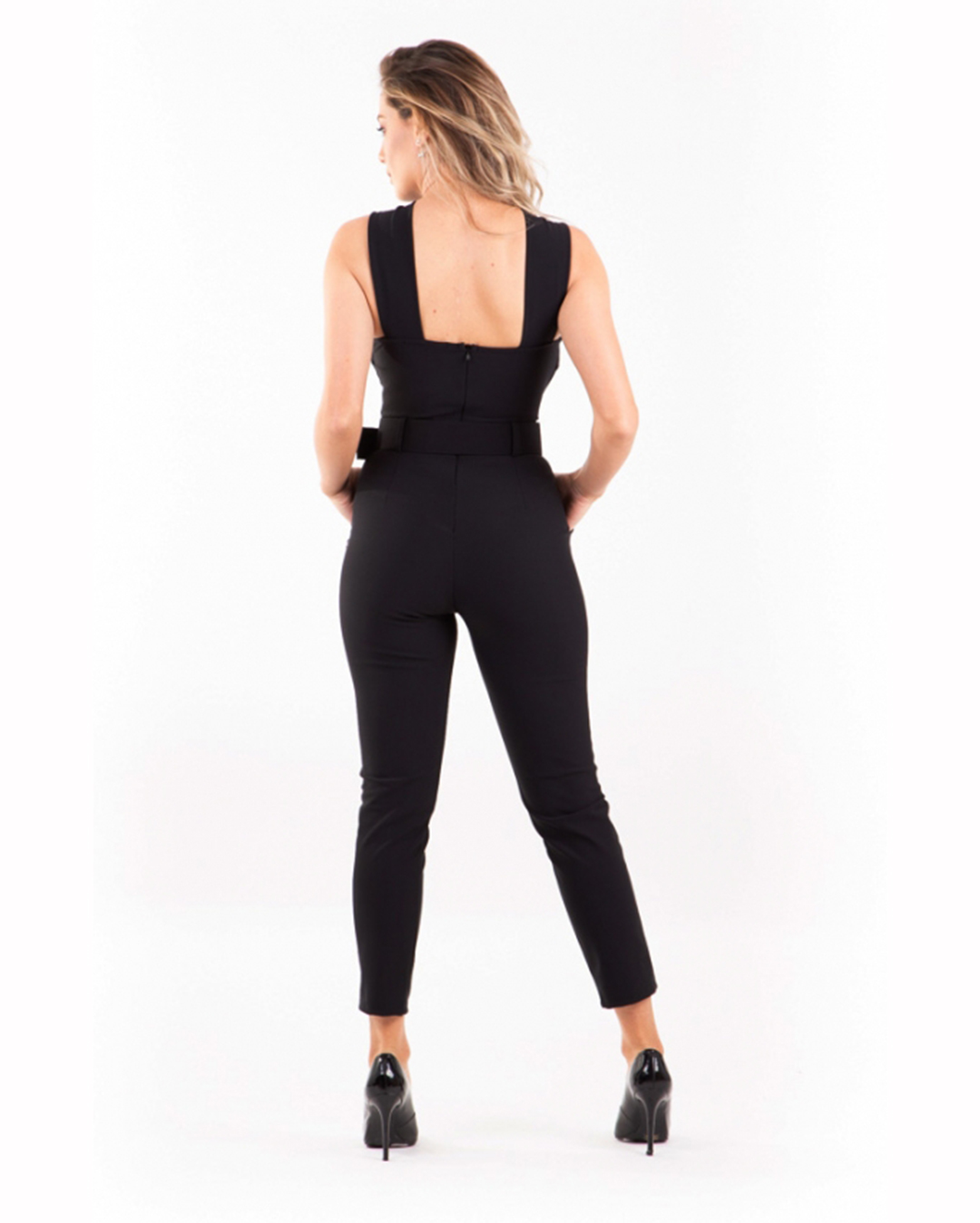 Miss Misses - Jumpsuit Miss Misses Back Zipper Pocket Black - 10011048