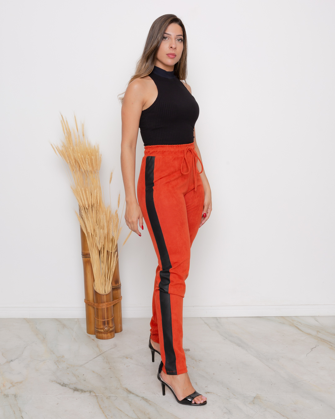 Limone - Limone Pants Orange Leather Detail - 10006413