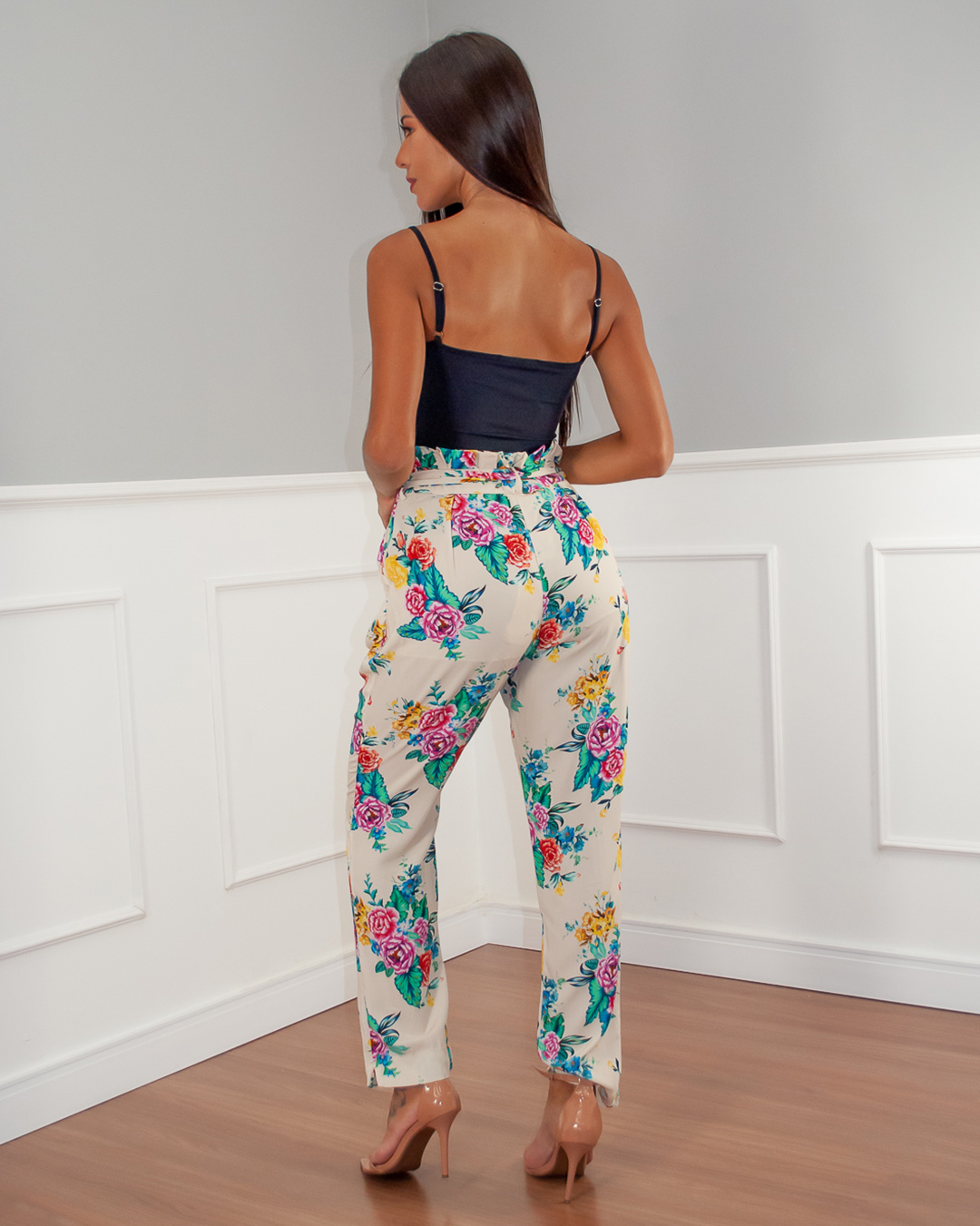 Limone - Calça Limone com amarração Estampado Nude - 10007004