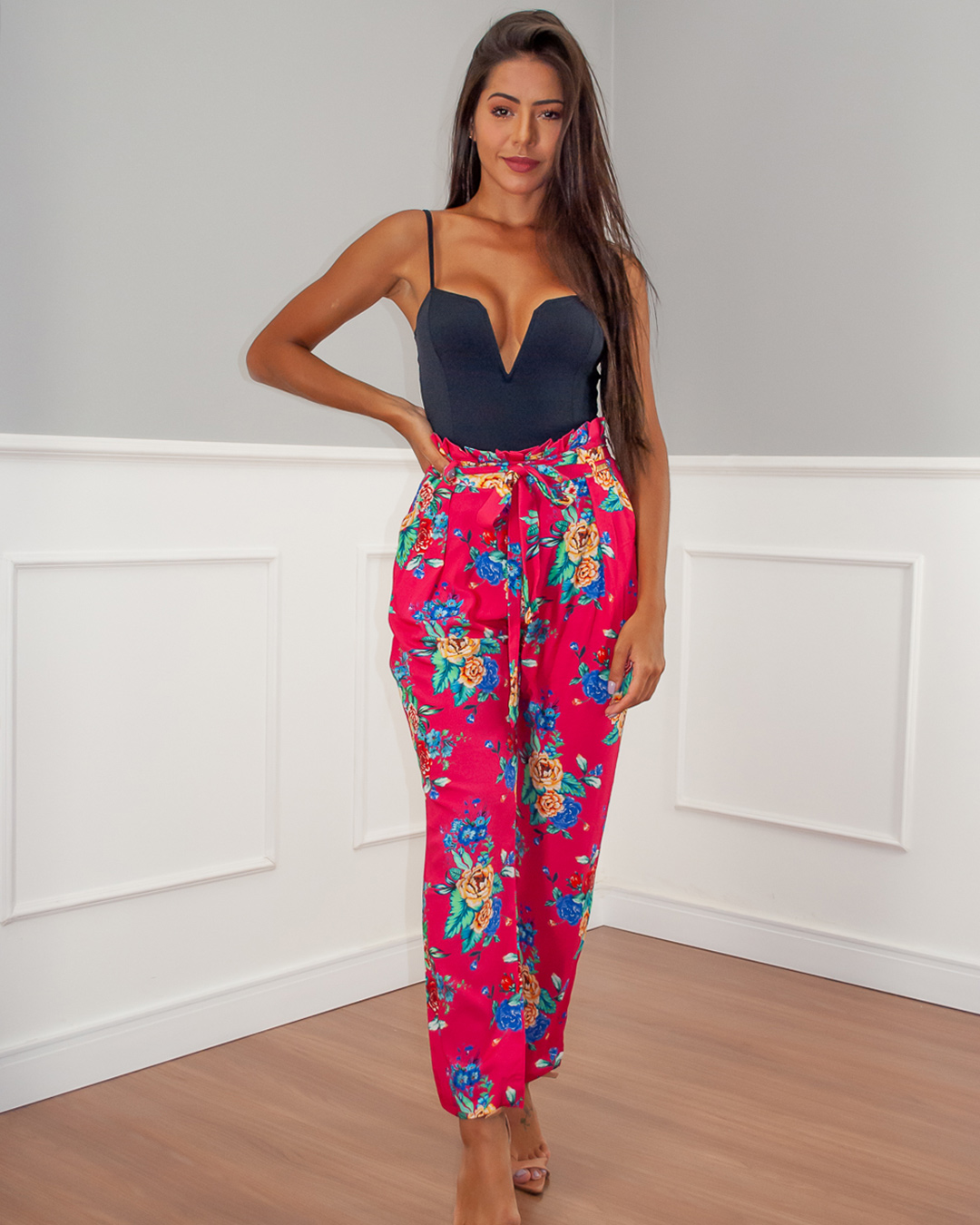 Limone - Limone Pants with Pink Print Mooring - 10006998