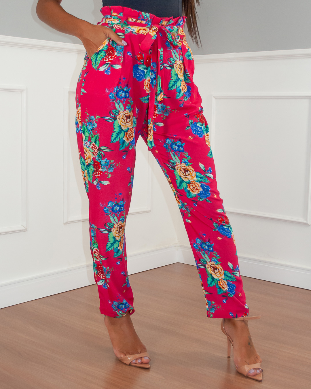 Limone - Limone Pants with Pink Print Mooring - 10006998