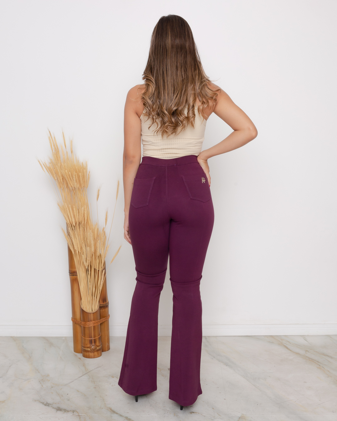 Miss Misses - Miss Misses Pants with Purple Front View - 10006816