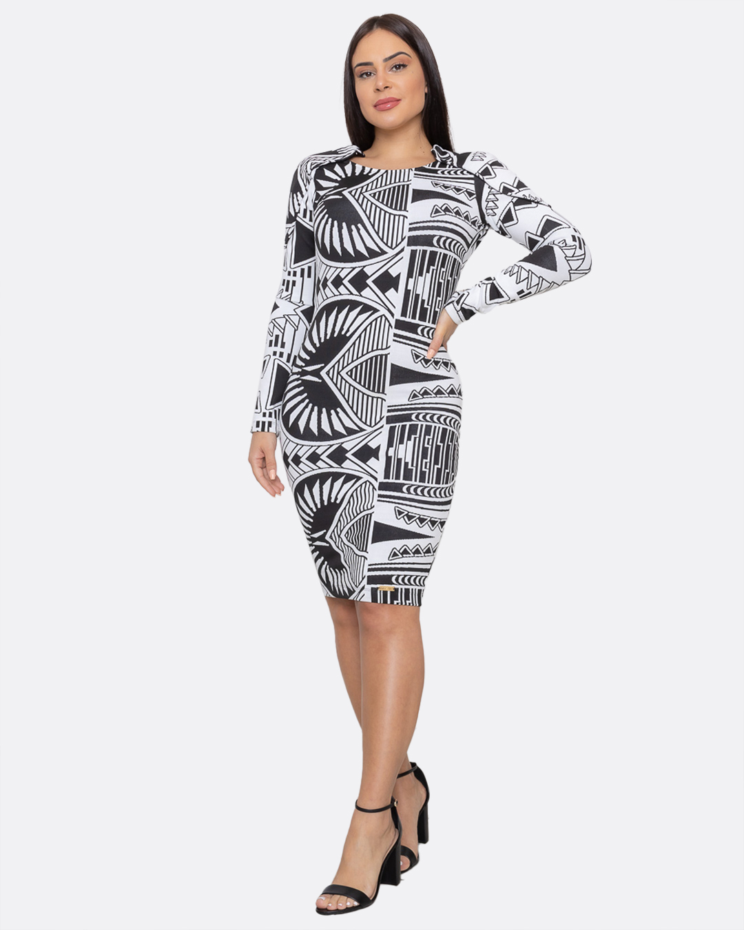 Limone - White and Black Printed Dress Limone - 10002674