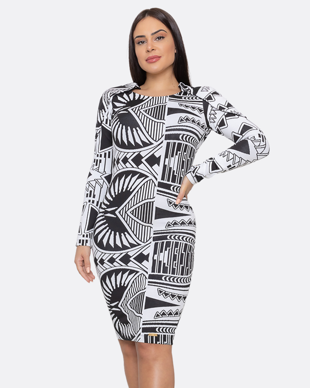 Limone - White and Black Printed Dress Limone - 10002674