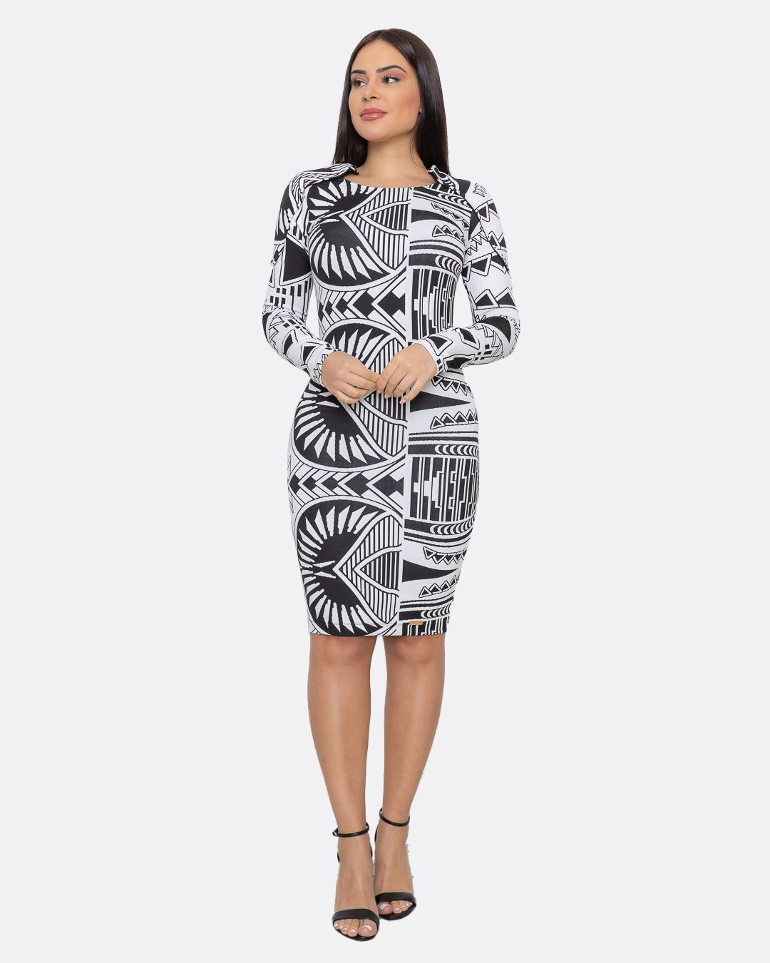 Limone - White and Black Printed Dress Limone - 10002674