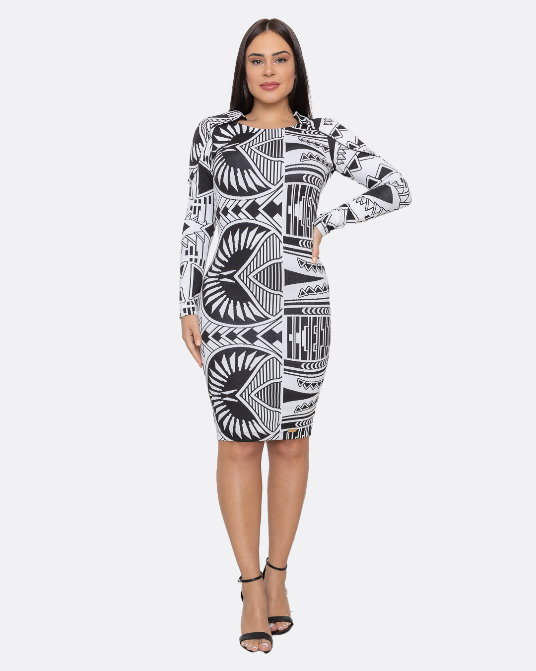 Limone - White and Black Printed Dress Limone - 10002674