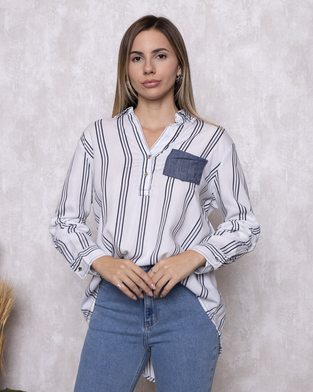 Lady Rock - Off-white Striped front pocket Lady Rock shirt - 10007837