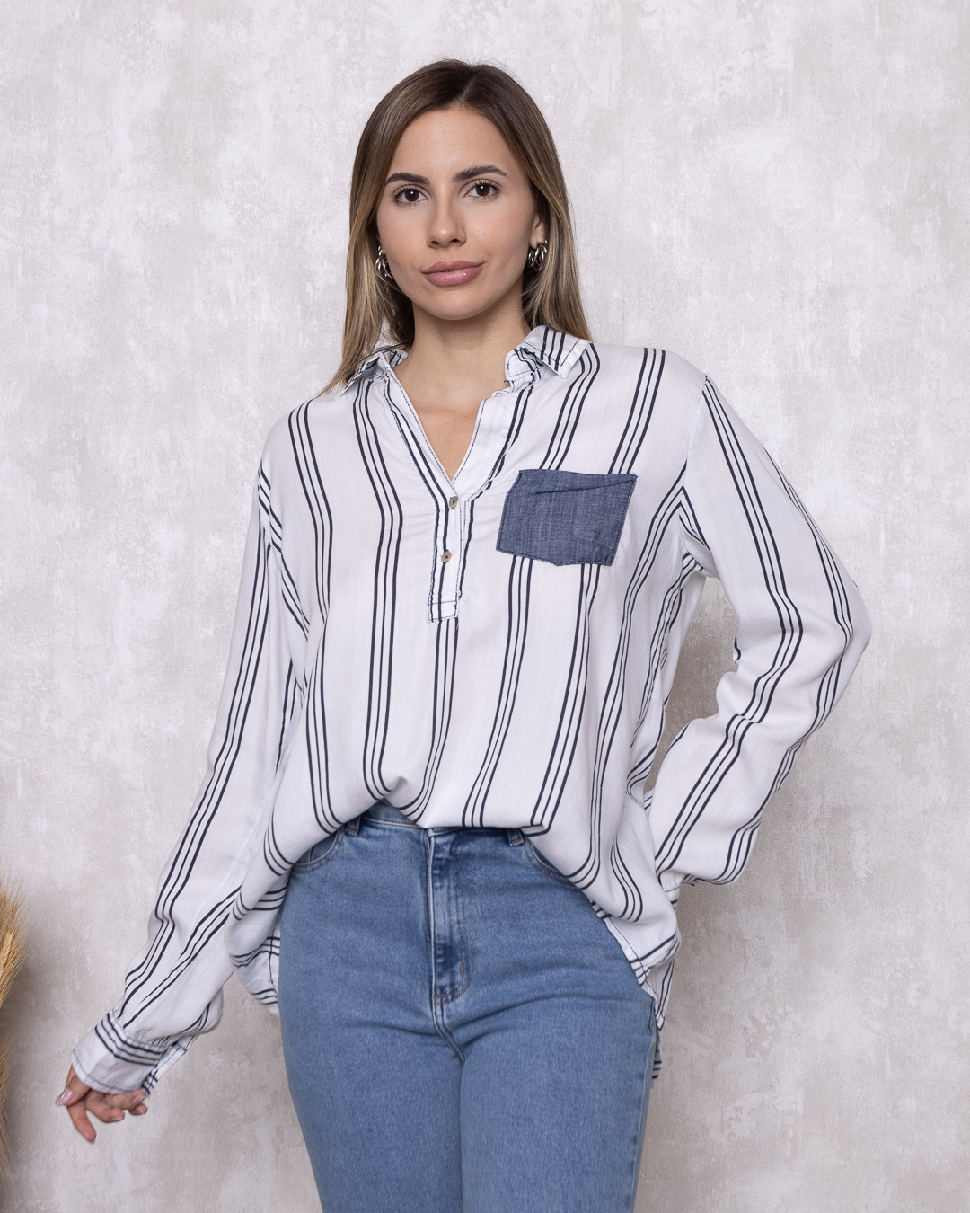 Lady Rock - Off-white Striped front pocket Lady Rock shirt - 10007837