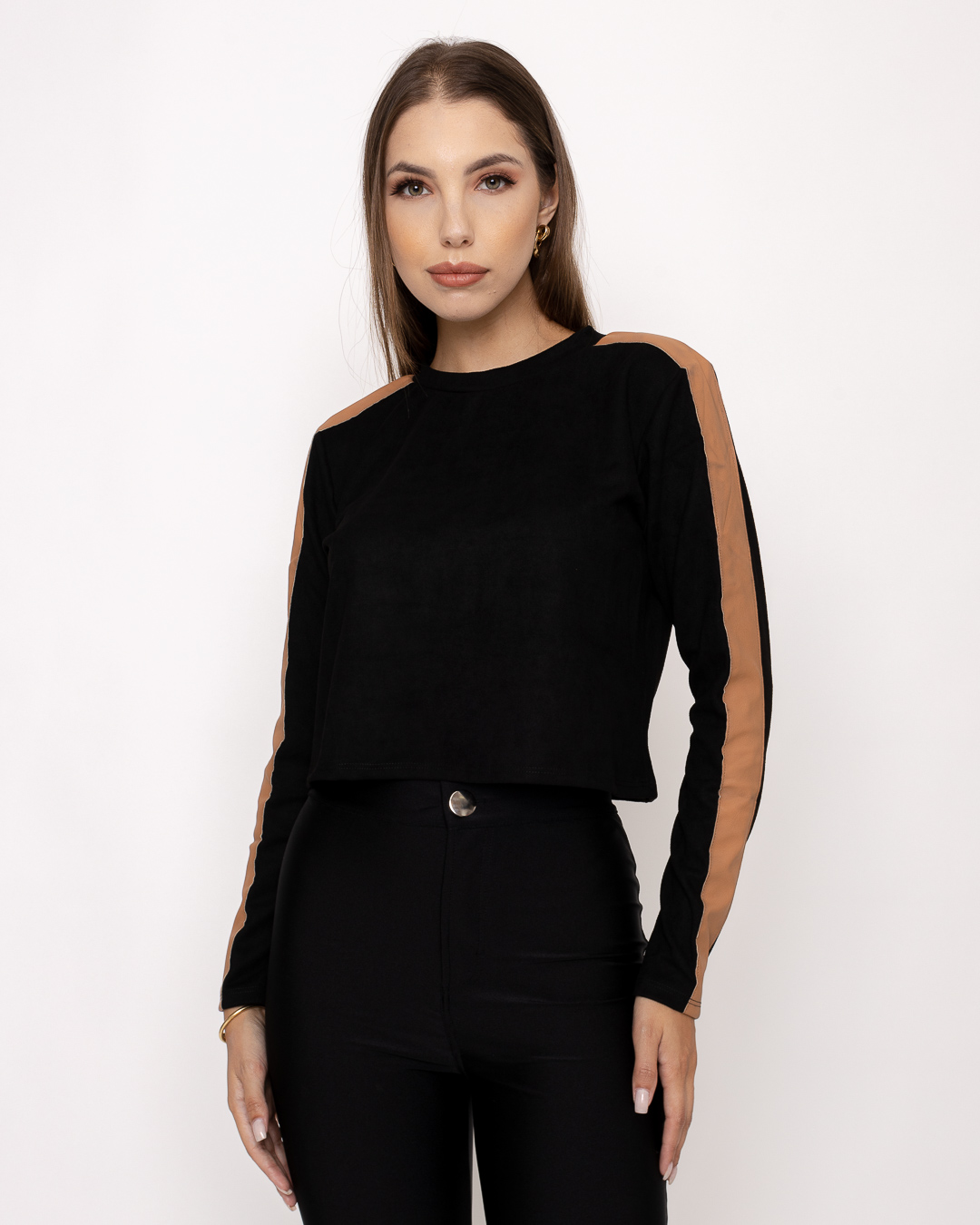 Limone - Blusa Limone com courinho Preto 010-01 - 10009945