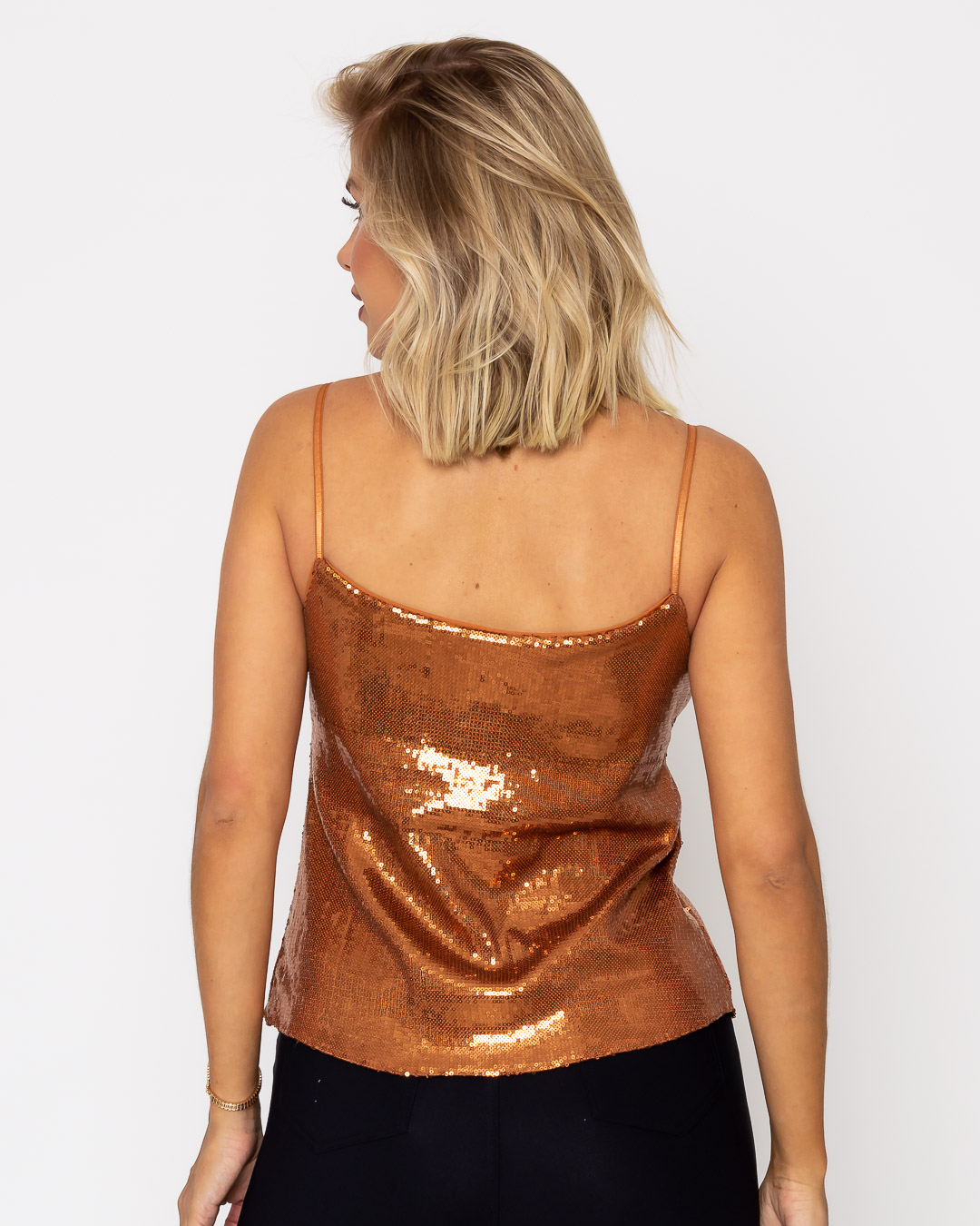 Karmani - Karmani shirt sequin with spaghetti strap Copper - 10007849