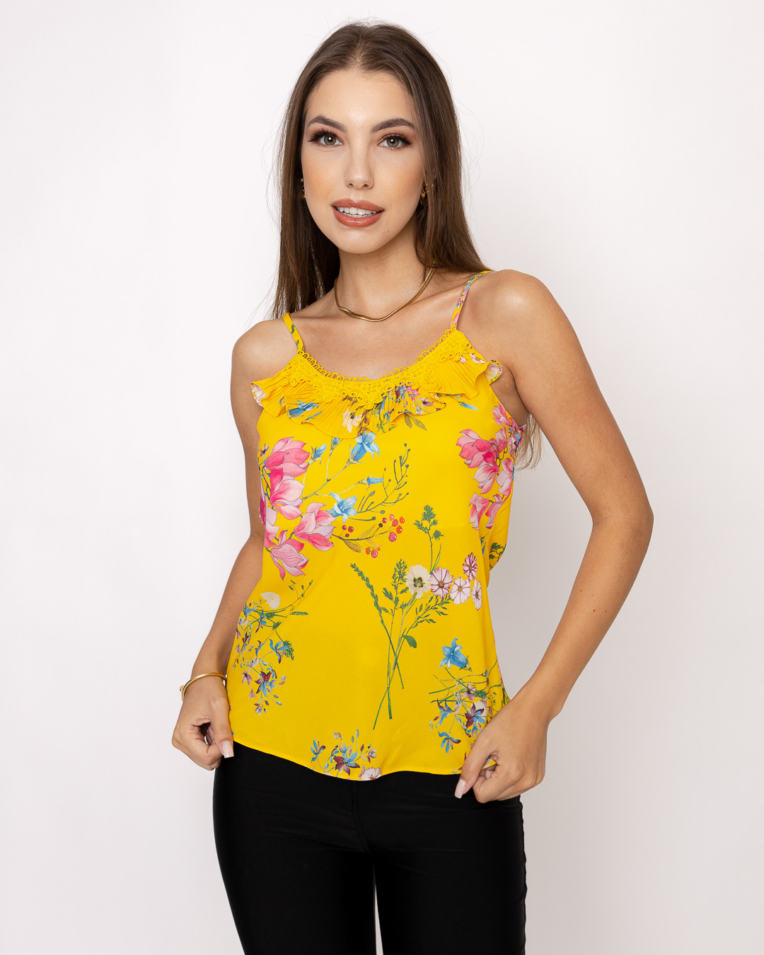 Kesses - Blusa Kesses com babado Amarelo - 10008191