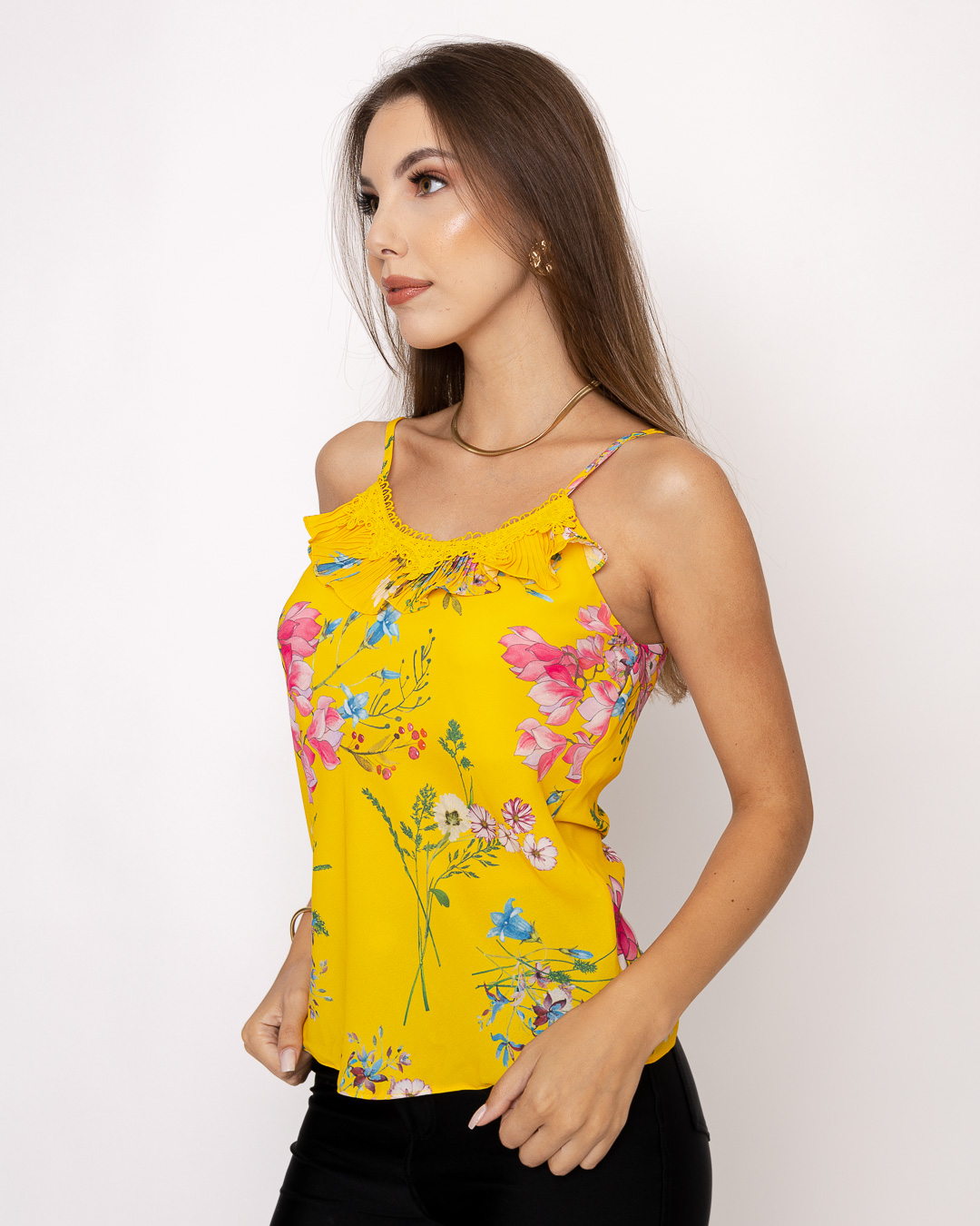 Kesses - Blusa Kesses com babado Amarelo - 10008191