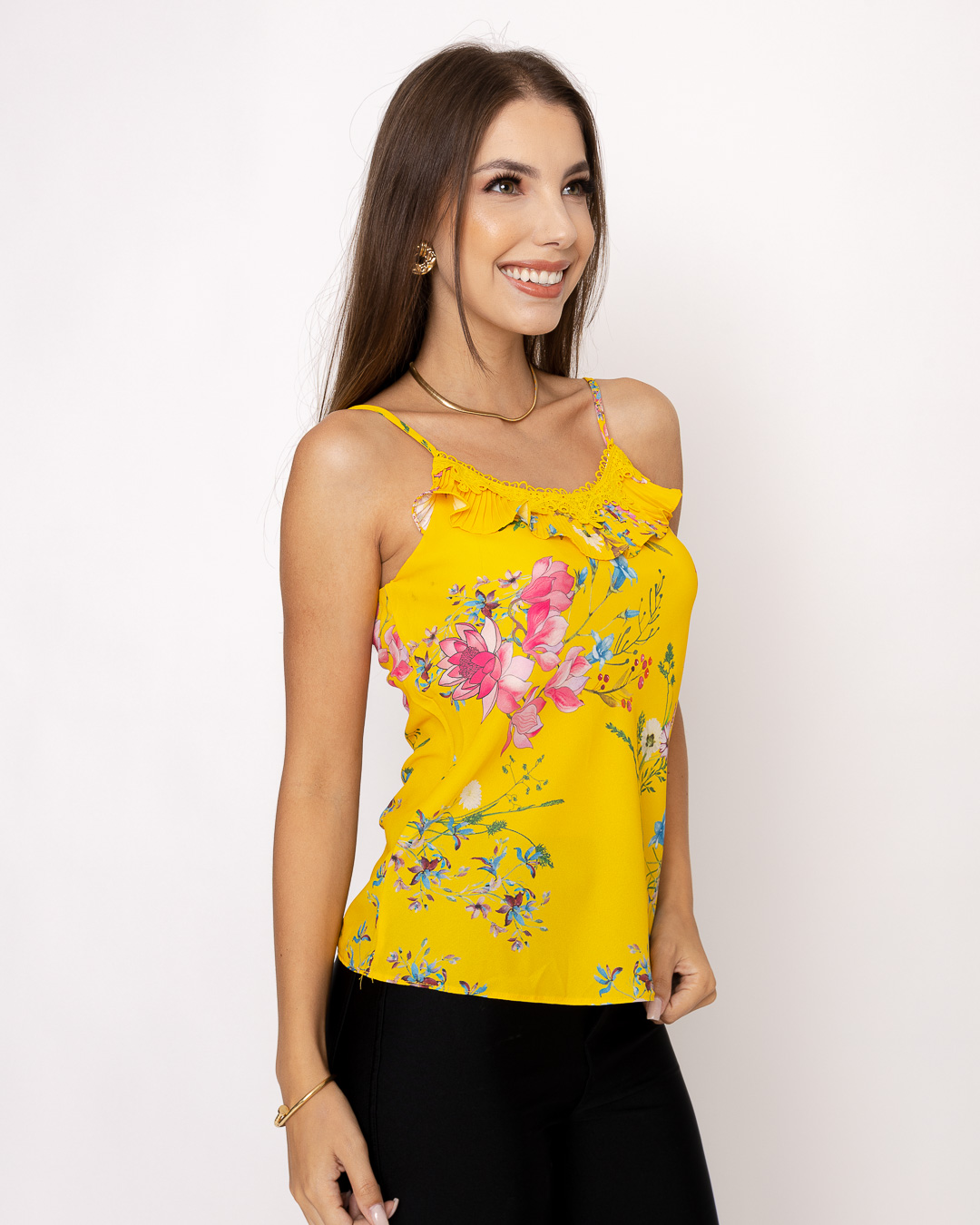 Kesses - Blusa Kesses com babado Amarelo - 10008191