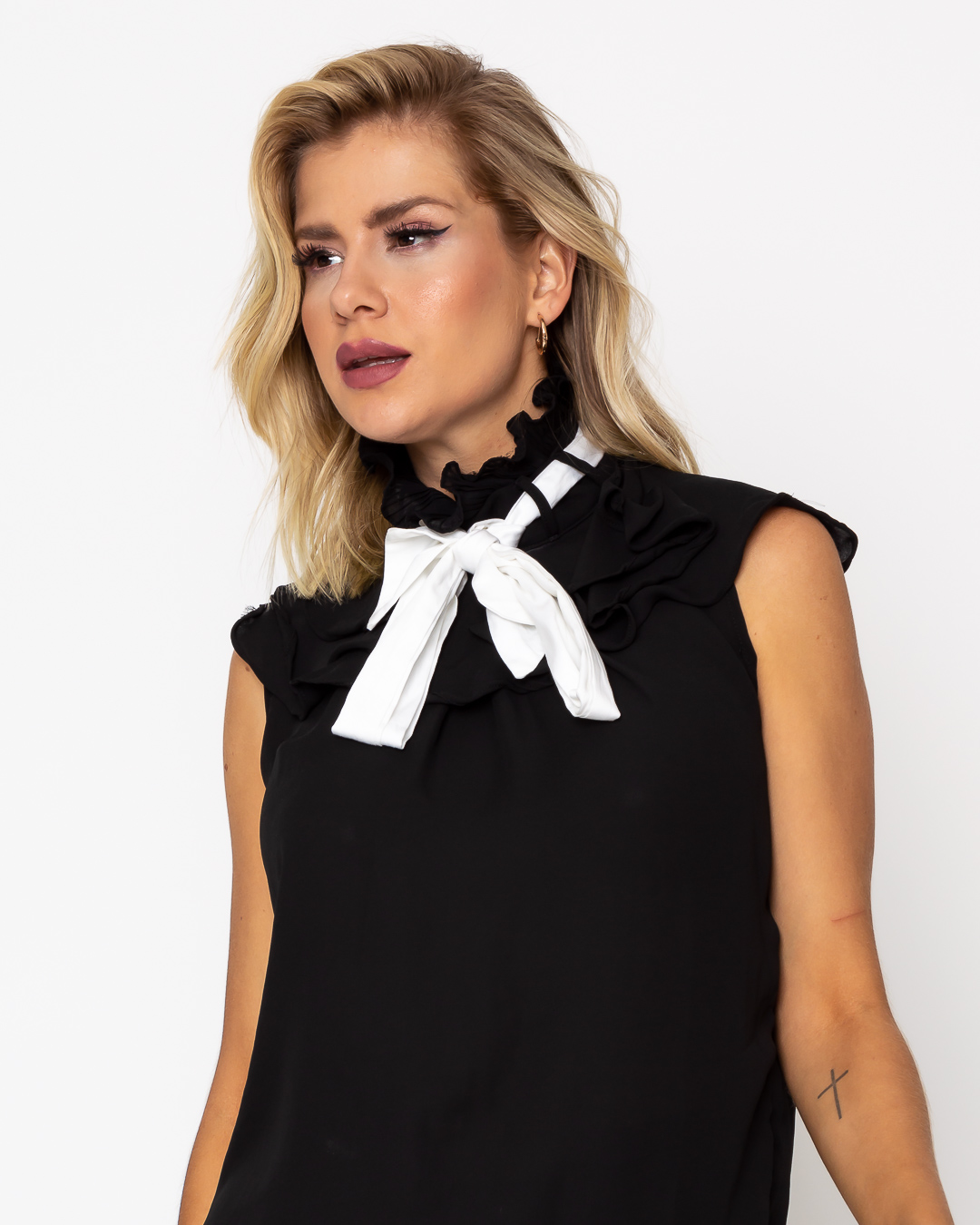 Miss Misses - Shirt Miss Misses Black pleated collar - 10009506