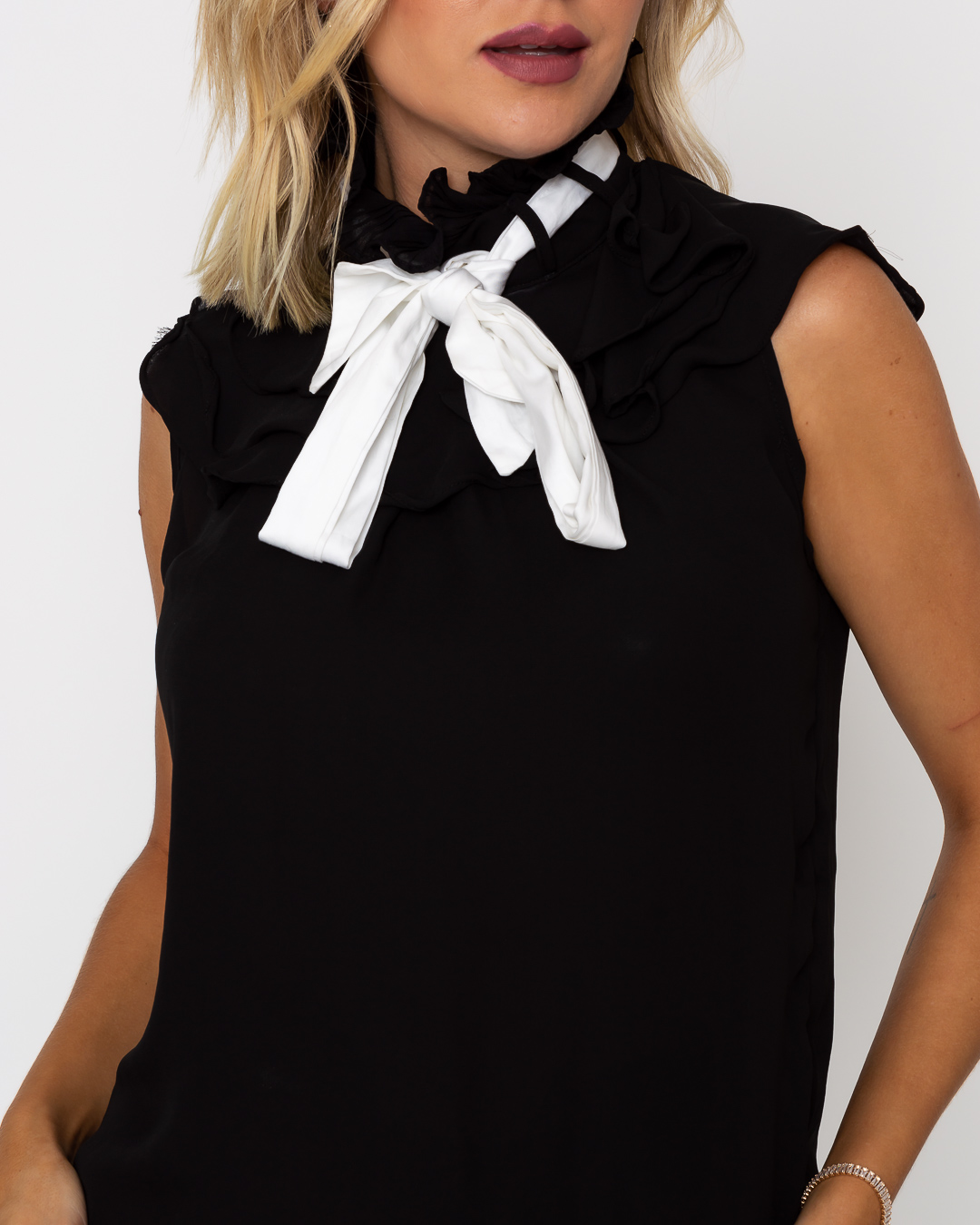 Miss Misses - Shirt Miss Misses Black pleated collar - 10009506