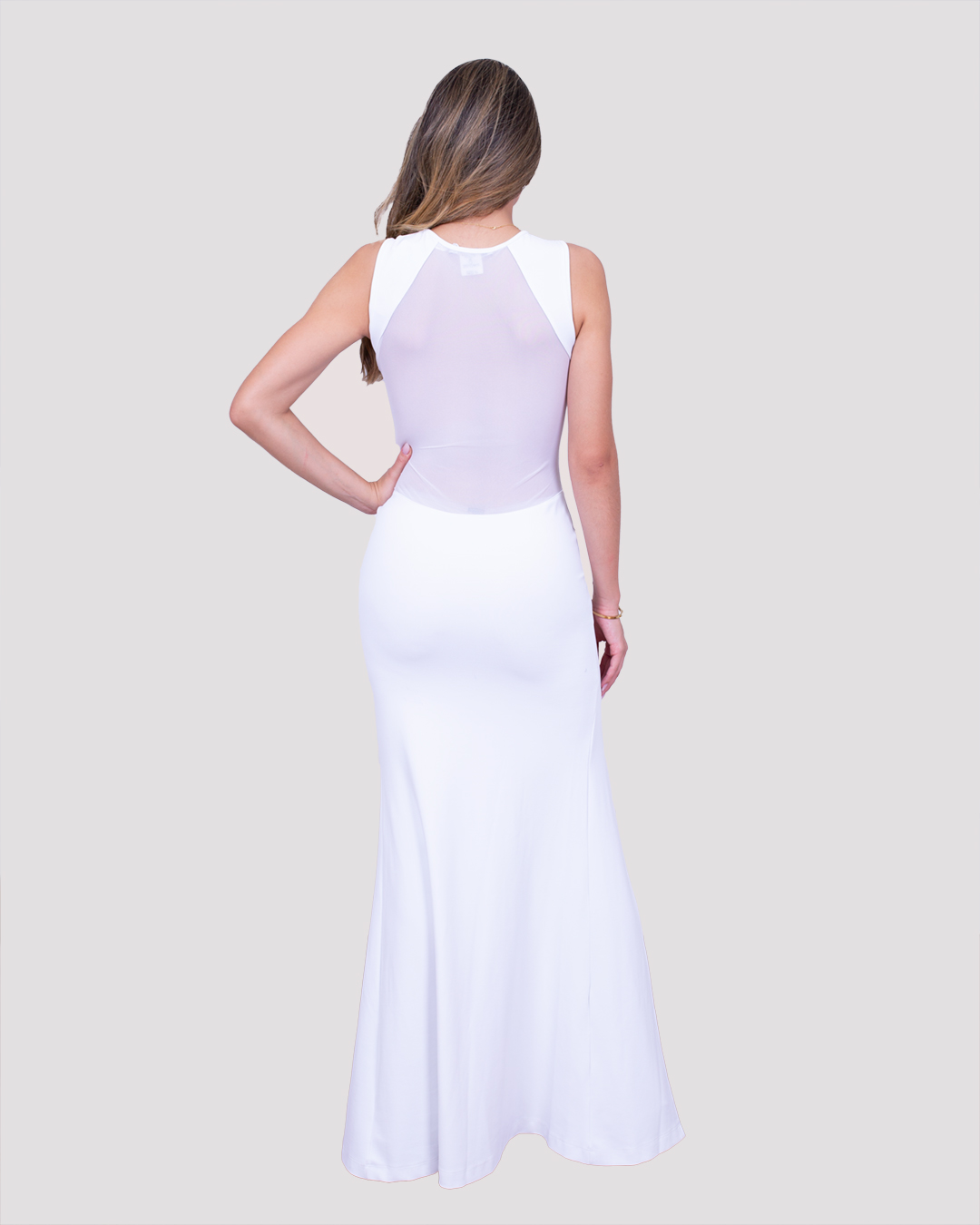 Miss Misses - Vestido Miss Misses Longo detalhe tule Branco - 10004195