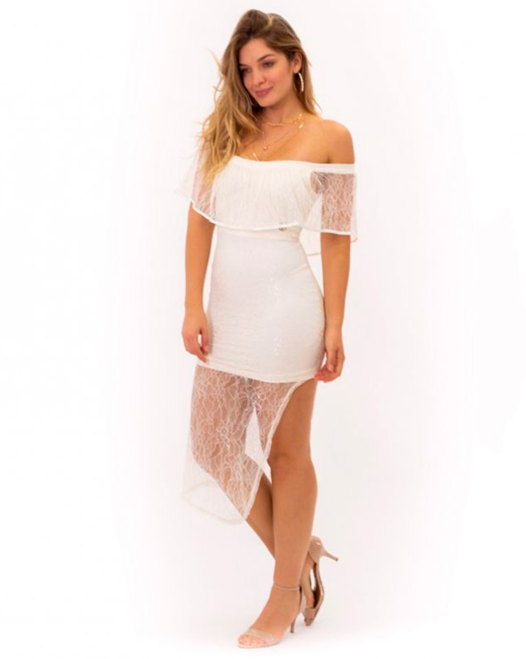 Miss Misses - Offwhite lace Misses Dress - 10005645