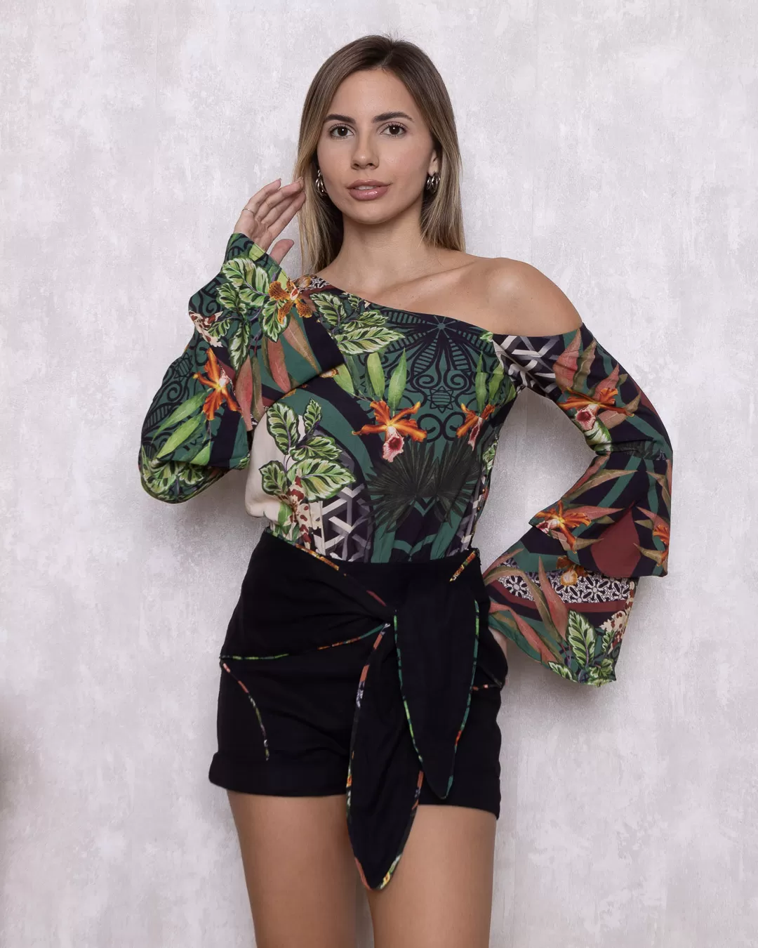 Cashier - Romper Cashier with Black Print Bow 11487 - 10007603 Cashier - Romper Cashier with Black Print Bow 11487 - 10007603