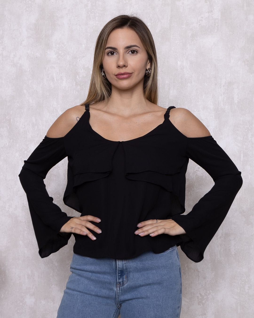 Cashier - Shirt Cashier with Frill Black 11435 - 10007600