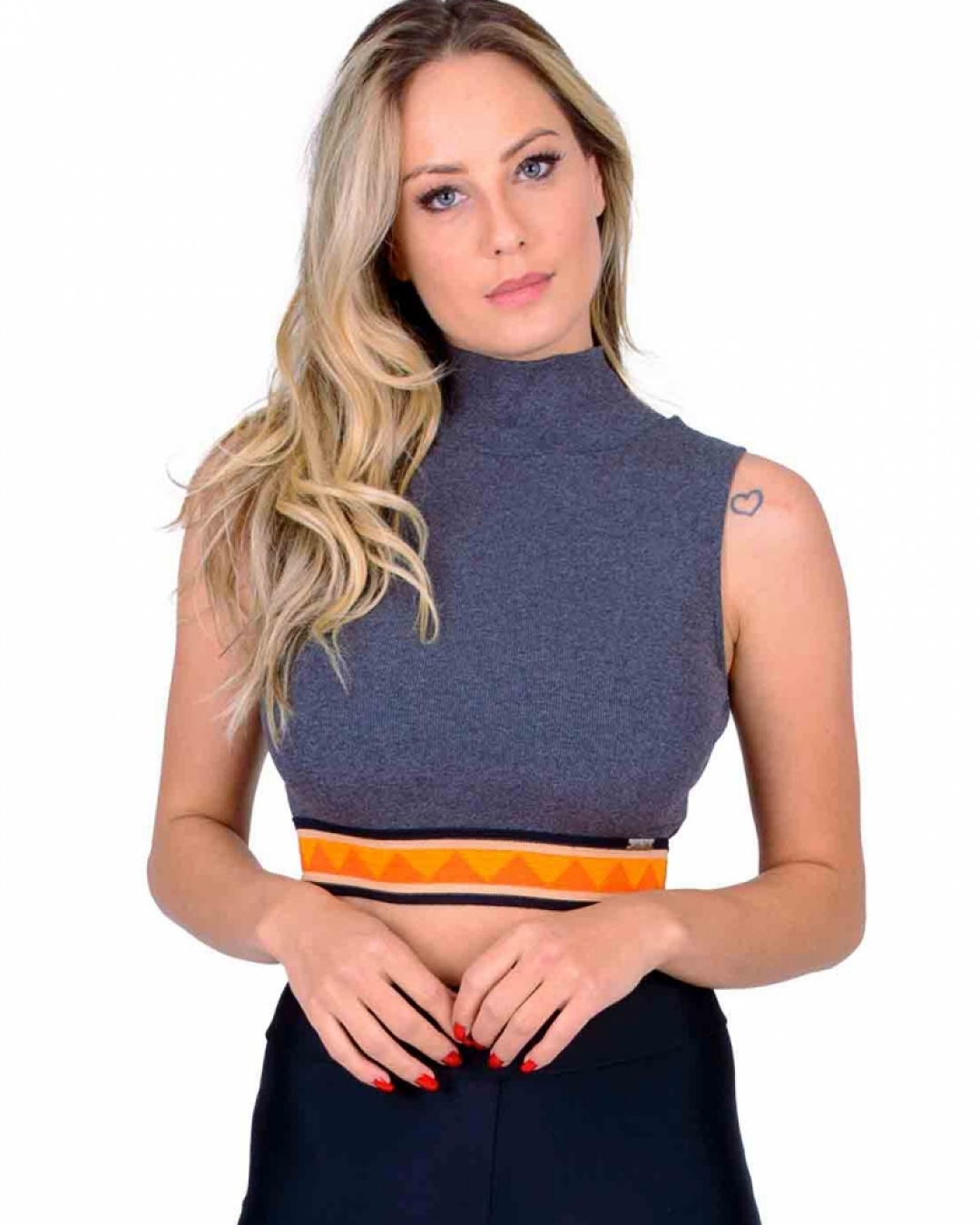 Limone - Cropped Limone turtleneck Gray 02-348 - 10009693