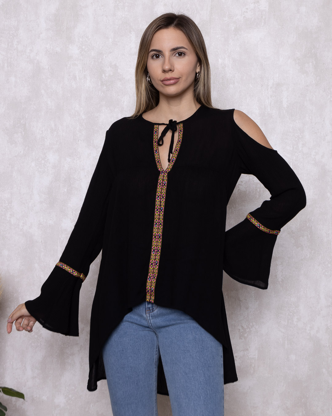 Lady Rock - Shirt Lady Rock Hollow Black Shoulder - 10007897