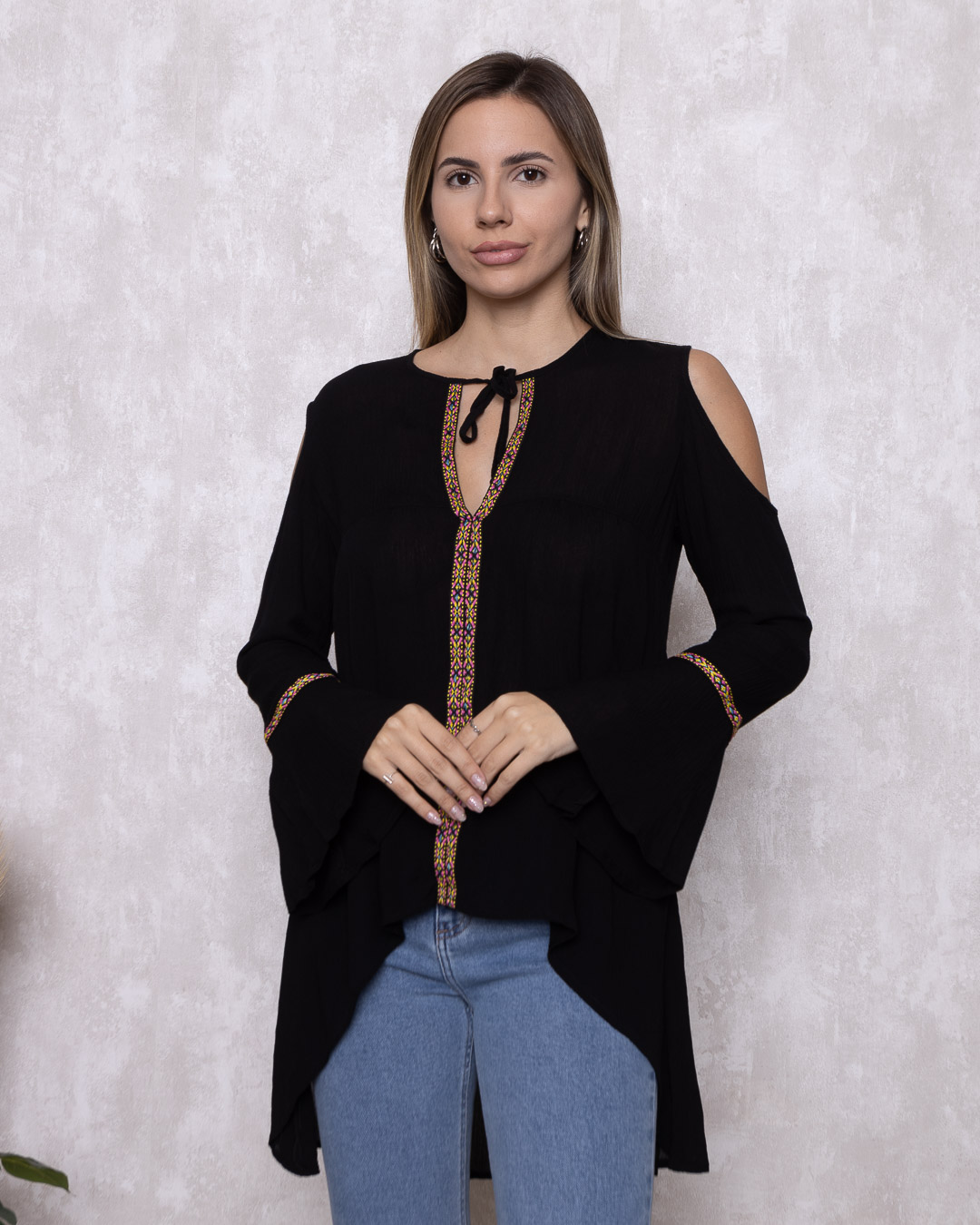 Lady Rock - Shirt Lady Rock Hollow Black Shoulder - 10007897