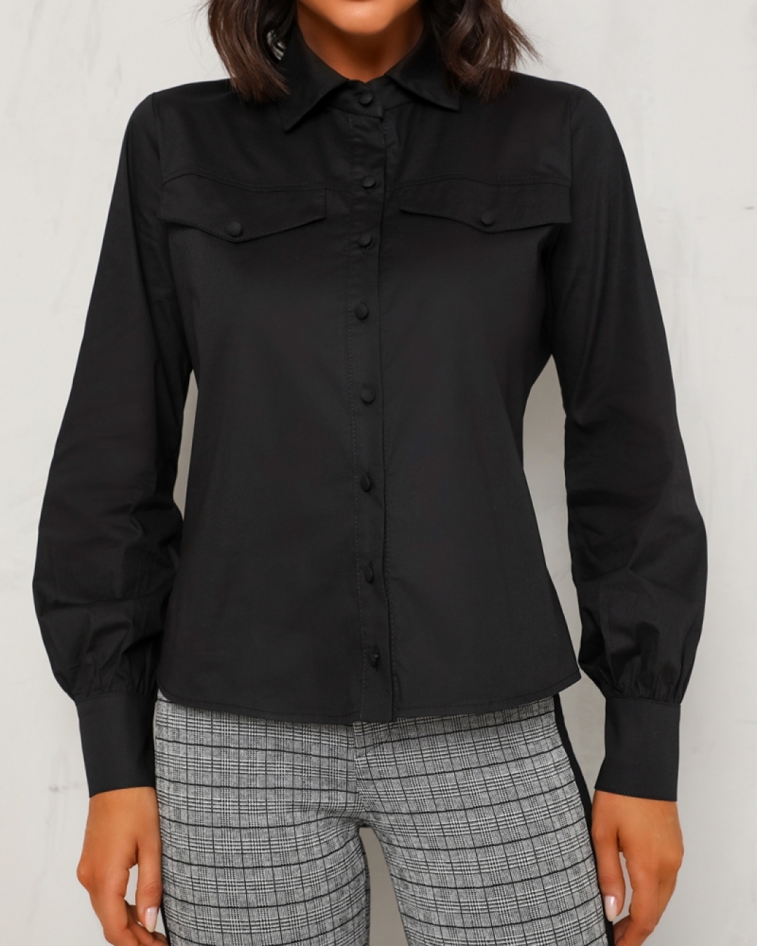 Dot Clothing - Long Sleeve Black Dot Shirt - 1335PRETO