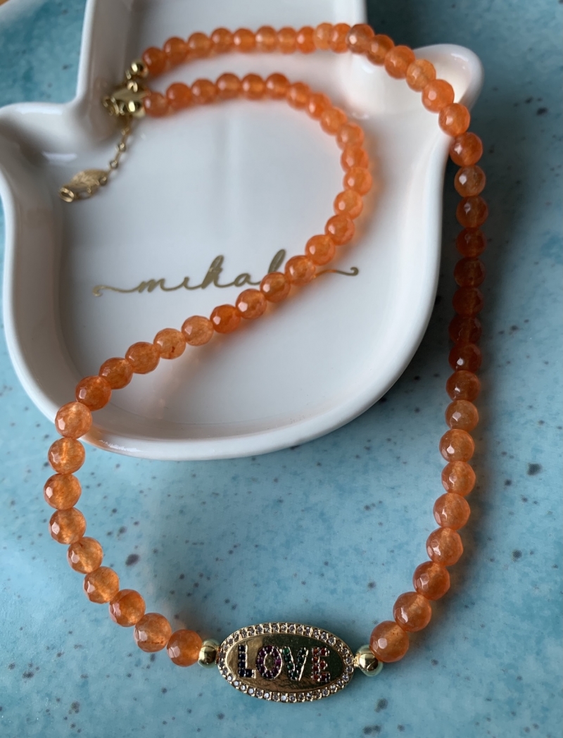 Mikabe - Necklace Love Jade Orange - MK509