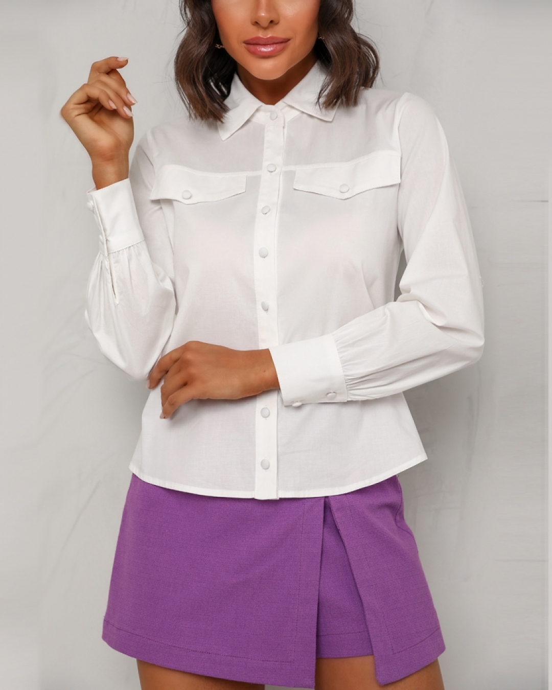 Dot Clothing - Camisa Dot Manga Longa Branco - 1335