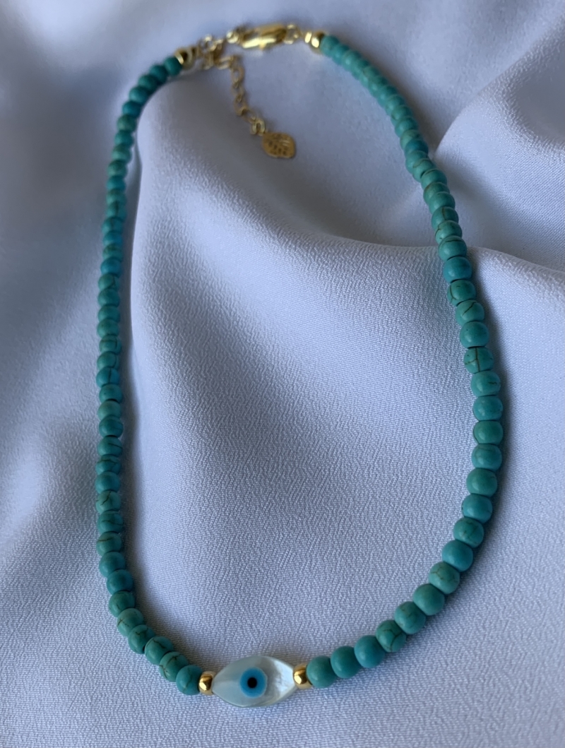 Mikabe - Turquoise Amulet Choker - MK522