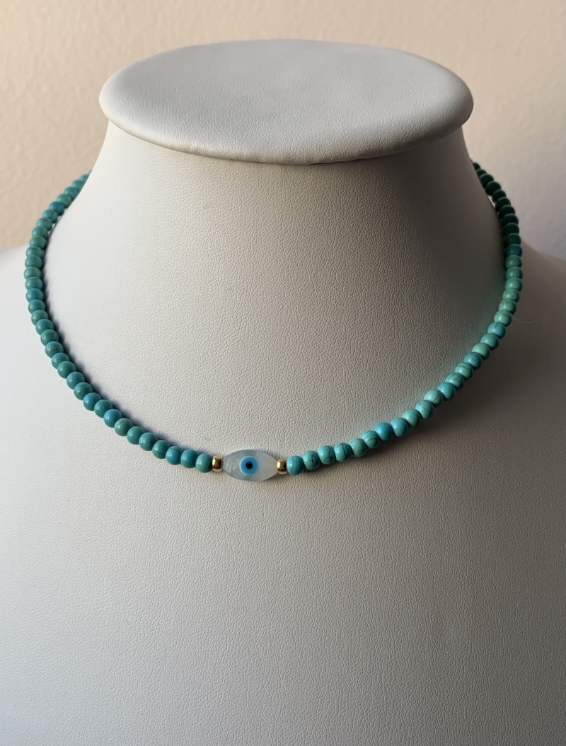 Mikabe - Turquoise Amulet Choker - MK522